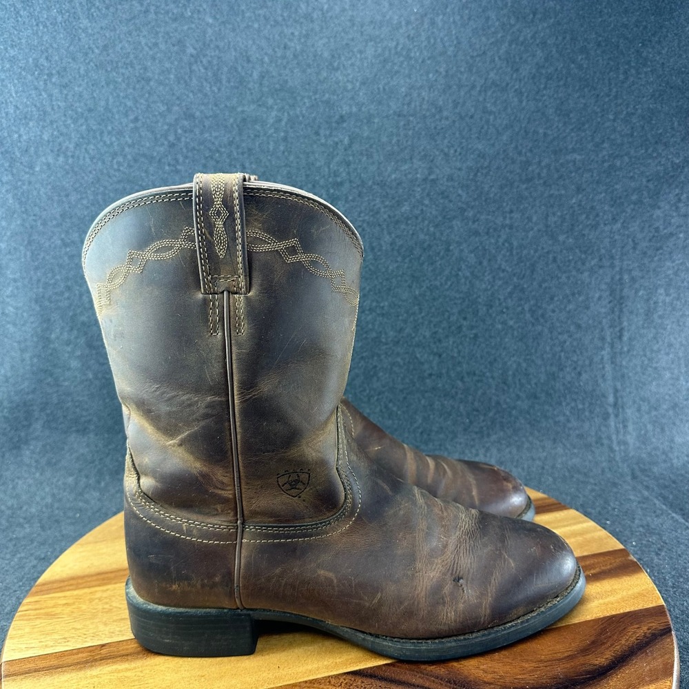 Ariat Mens Cowboy Boots Heritage Roper 10002284 Size US 10EE Distressed Brown